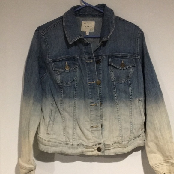 TORRID Ombré Denim Jean Jacket Sz 0(L-12) - Picture 1 of 7